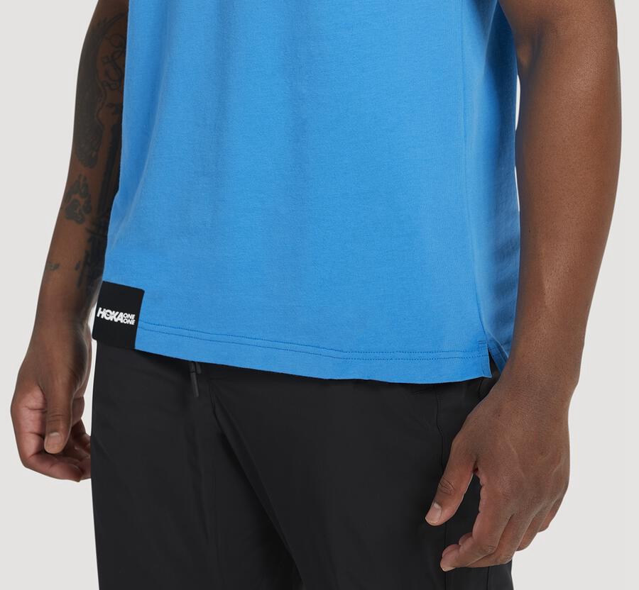 Hoka One One Tee Mens Blue - Brand - 41309LNGR